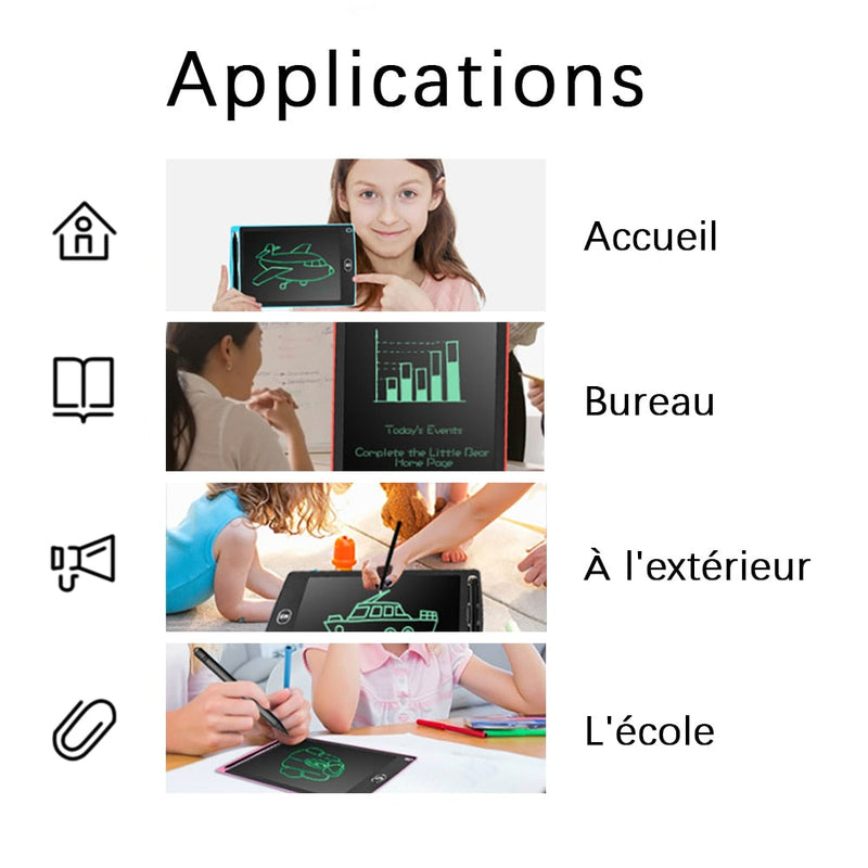 Ardoise Électronique multicolore - tablette tactile LCD, tablette de dessin, jouet éducatif